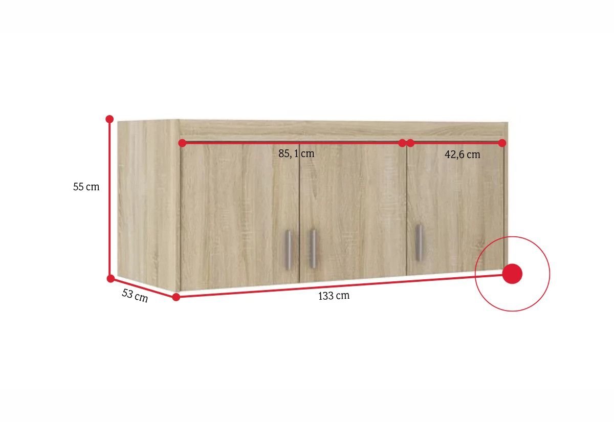 Nadstavec na šatníkovú skriňu ELLENA 3D - ROZMEROVKA - 2