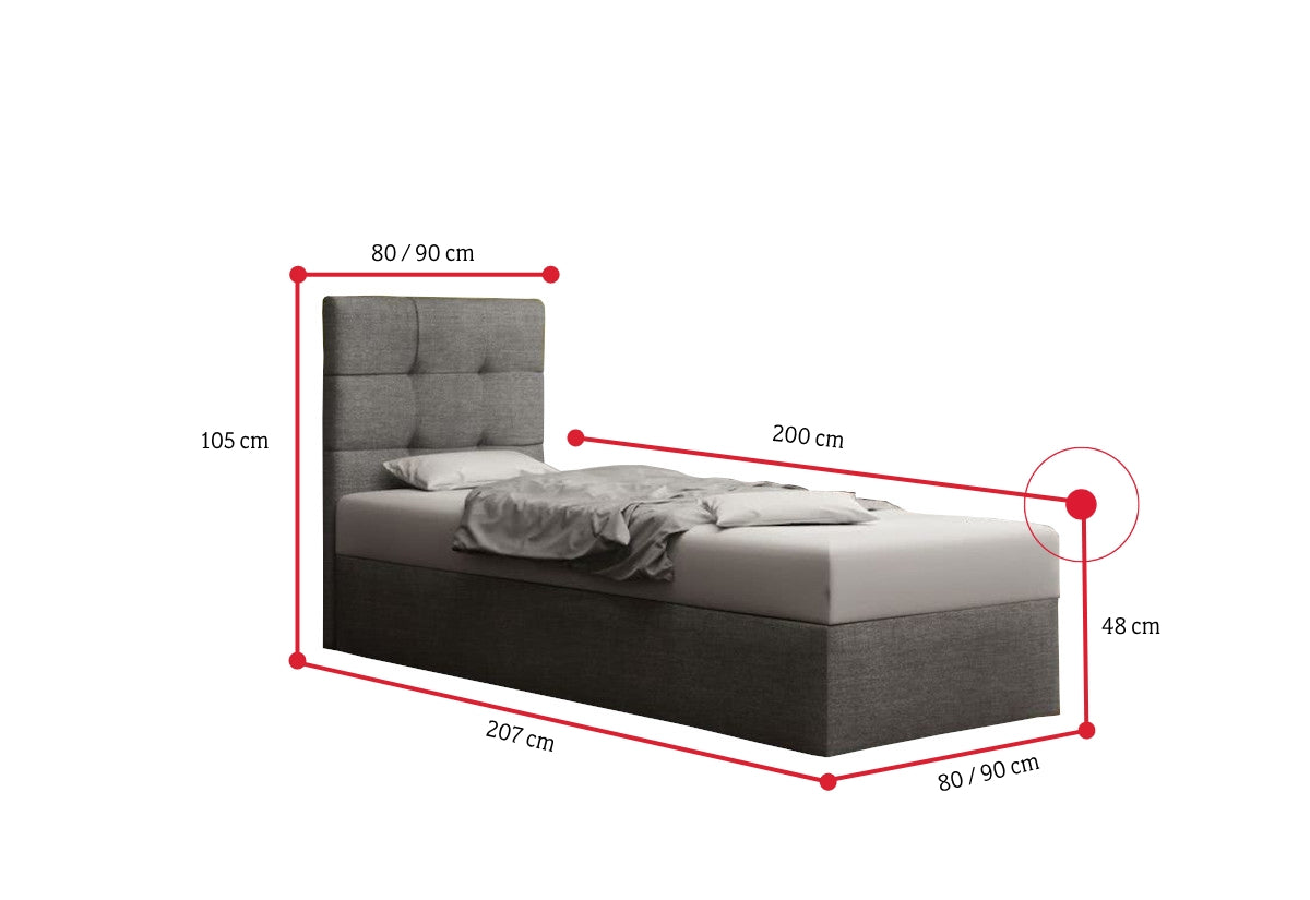 Čalúnená jednolôžková posteľ DOUBLE 1 - ROZMEROVKA - 3