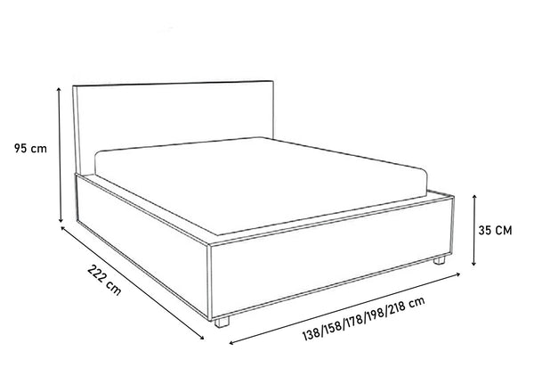 Čalúnená posteľ ZILA + úložný priestor + rošt - ROZMEROVKA - 1