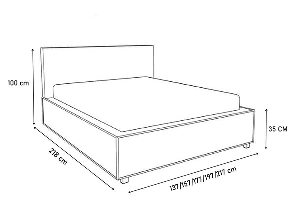 Čalúnená posteľ TORNET + úložný priestor + rošt - ROZMEROVKA - 1