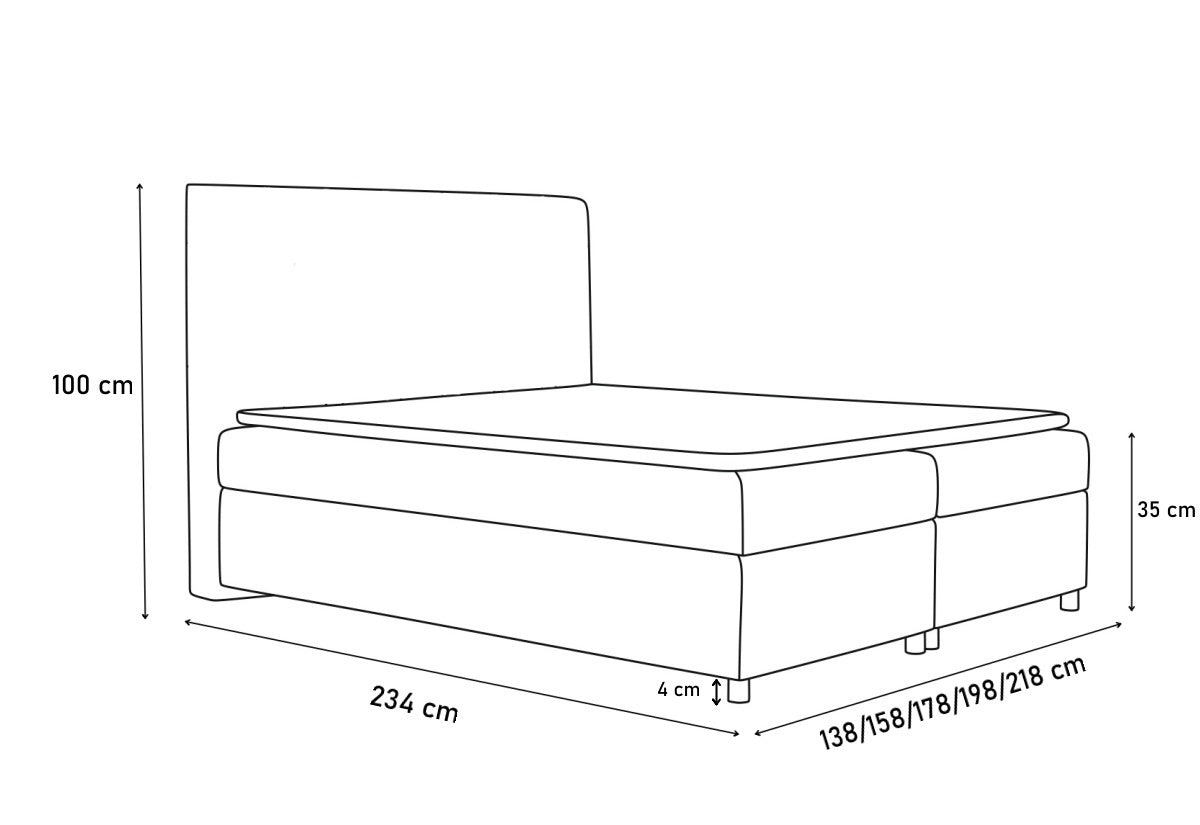 Čalúnená posteľ VIKI + úložný priestor + rošt - ROZMEROVKA - 1