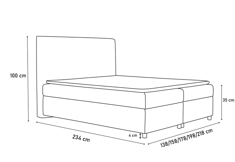 Čalúnená posteľ VIKI + úložný priestor + rošt - ROZMEROVKA - 1
