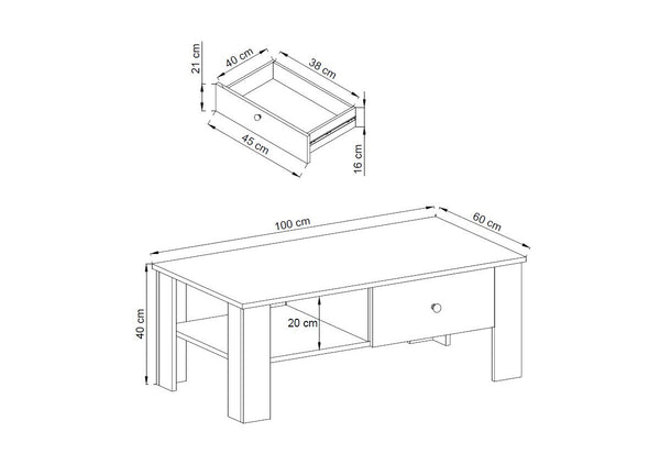 Konferenčný stolík FLEURY RL105 - ROZMEROVKA - 1