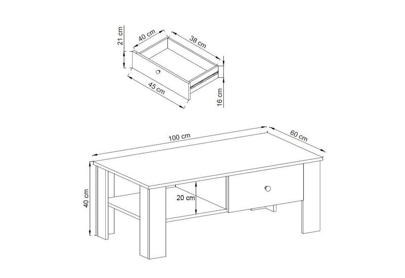 Konferenčný stolík FLEURY RL105 - ROZMEROVKA - 1