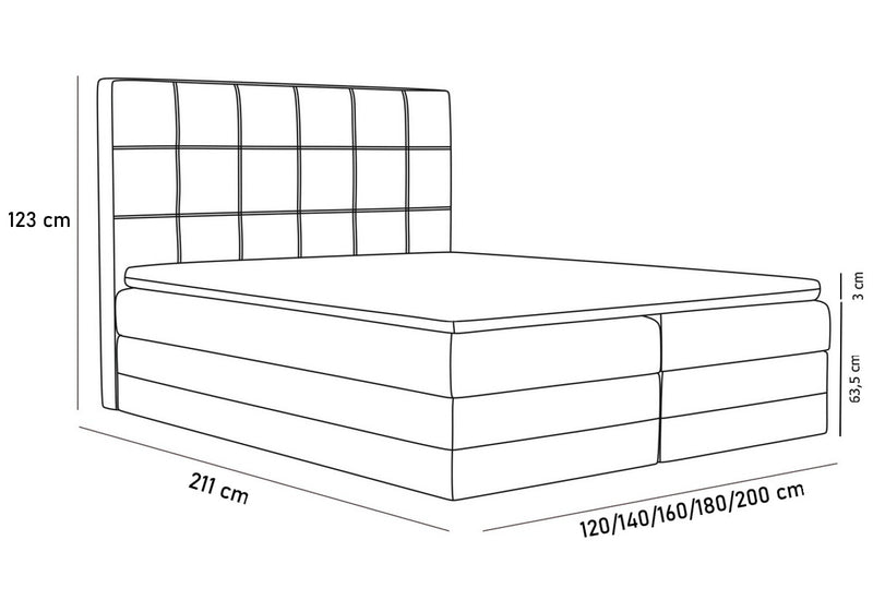 Čalúnená posteľ SAMANTA + úložný priestor + topper - ROZMEROVKA - 1
