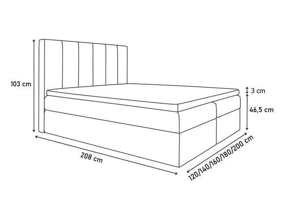 Čalúnená posteľ VIOLETA + úložný priestor + topper - ROZMEROVKA - 1