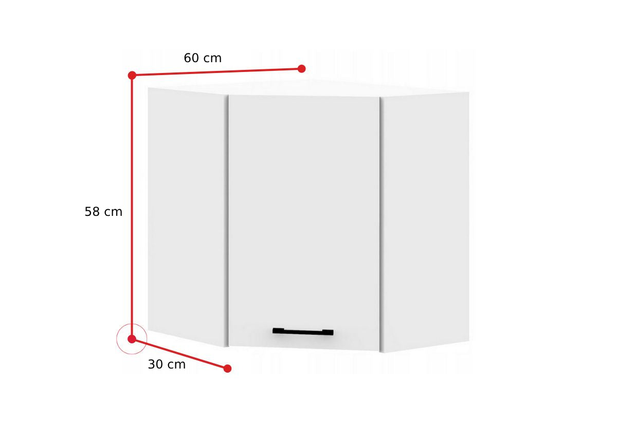 Kuchynská skrinka horná rohová KOSTA - ROZMEROVKA - 2