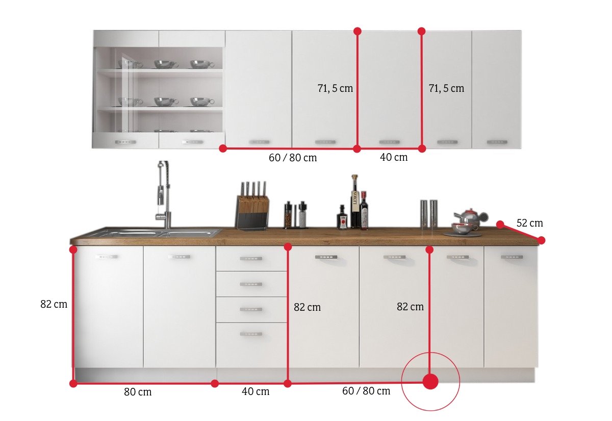 Kuchynská zostava ALBERTA 180 PLUS - ROZMEROVKA - 2