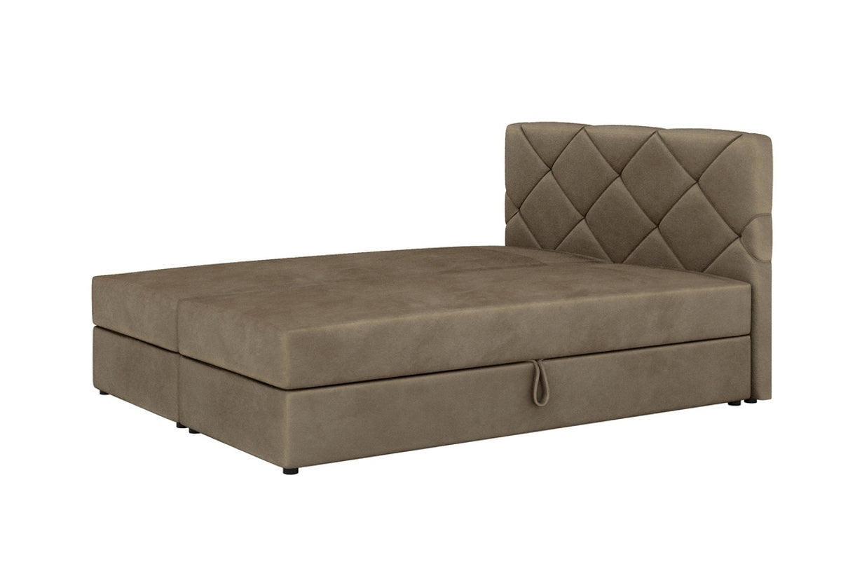 Čalúnená posteľ boxspring SCARLETT + úložný priestor + topper - ARANZ - 10