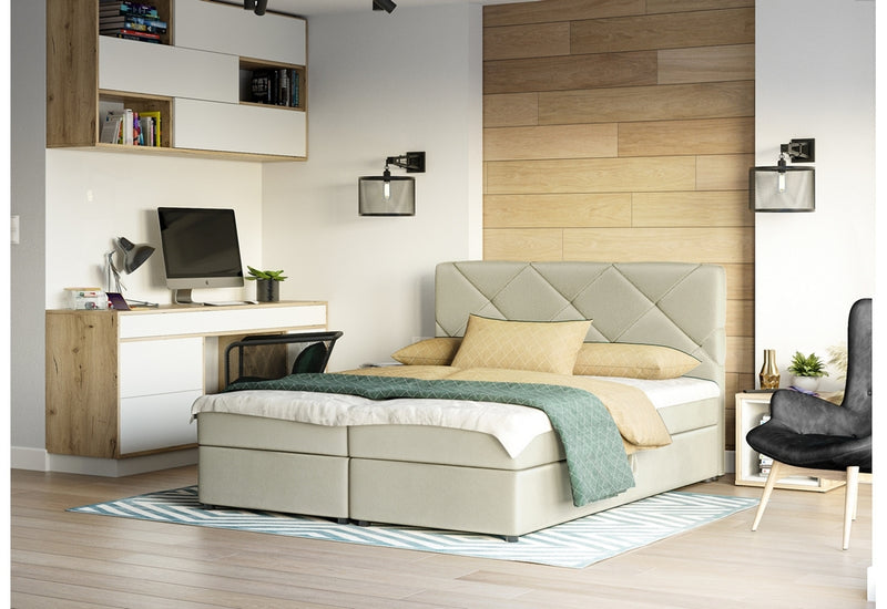 Čalúnená posteľ boxspring SCARLETT + úložný priestor + topper - ARANZ - 2