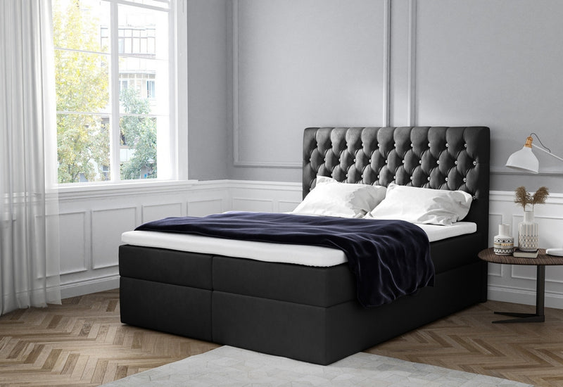 Čalúnená posteľ boxspring TOMIO + úložný priestor + topper - ARANZ - 6