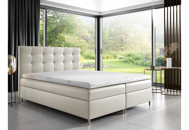 Čalúnená posteľ boxspring MARIANA + úložný prostor + topper - ARANZ - 1