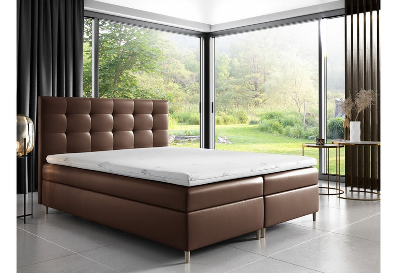 Čalúnená posteľ boxspring MARIANA + úložný prostor + topper - ARANZ - 3