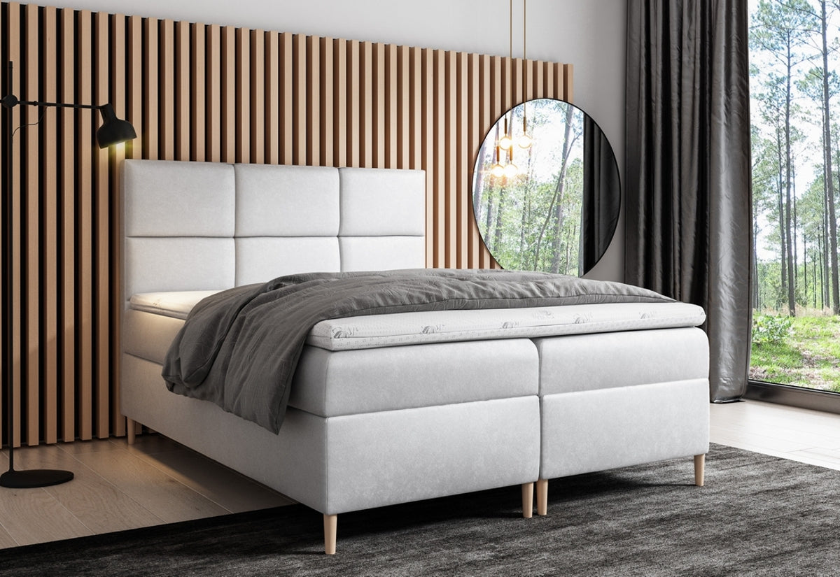 Čalúnená posteľ boxspring GRETA + úložný priestor + topper - ARANZ - 1