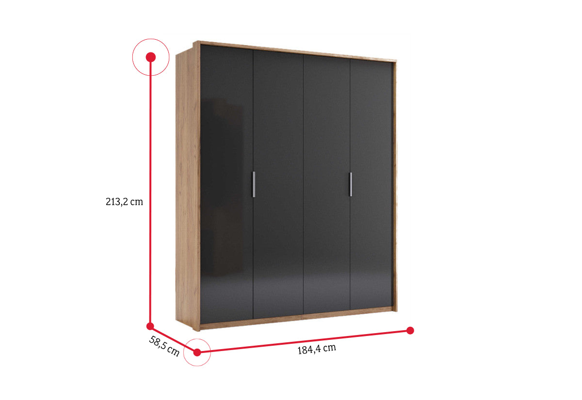 Šatníková skriňa DOTA 4D - ROZMEROVKA - 1