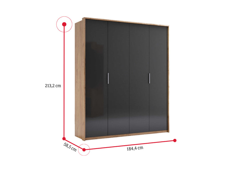 Šatníková skriňa DOTA 4D - ROZMEROVKA - 1