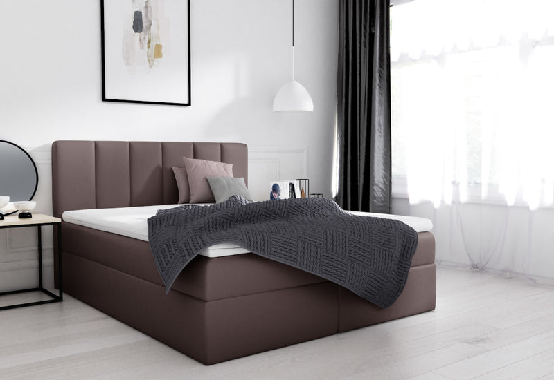 Čalúnená posteľ boxspring LESORA + topper - ARANZ - 2