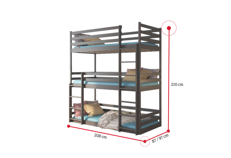 Detská poschodová posteľ TEDROS + matrac - ROZMEROVKA - 1