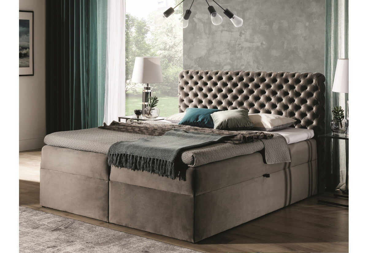 Čalúnená posteľ boxspring MARCH + vrchný matrac - ARANZ - 1