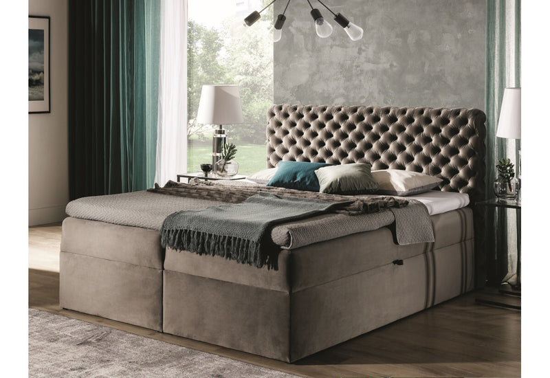 Čalúnená posteľ boxspring MARCH + topper - ARANZ - 1