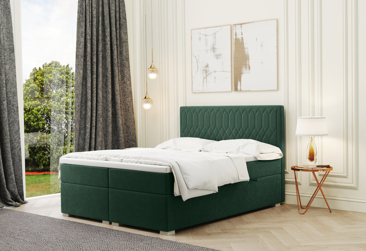 Čalúnená posteľ boxspring MARCHE + topper - ARANZ - 1