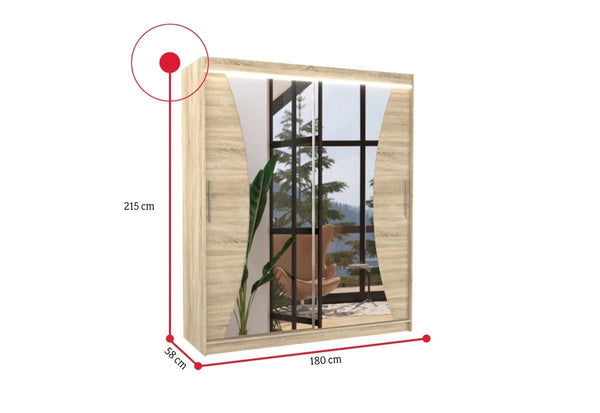 Posuvná skriňa so zrkadlom SWIFT - ROZMEROVKA - 1