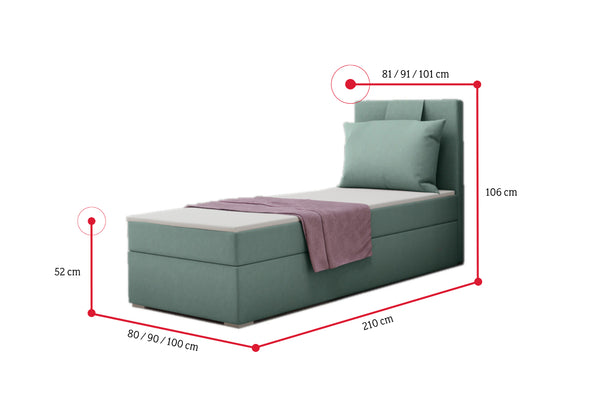 Čalúnená posteľ boxspring MIRANDA + topper - ROZMEROVKA - 1