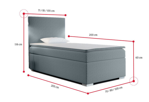 Čalúnená posteľ boxspring RENATA + vrchný matrac - ROZMEROVKA - 2