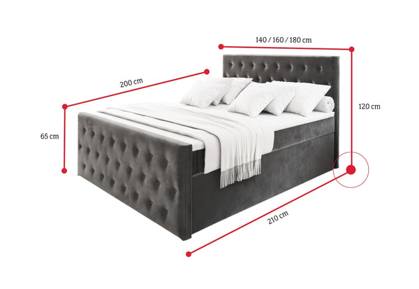 Čalúnená posteľ boxspring FENDI - ROZMEROVKA - 2