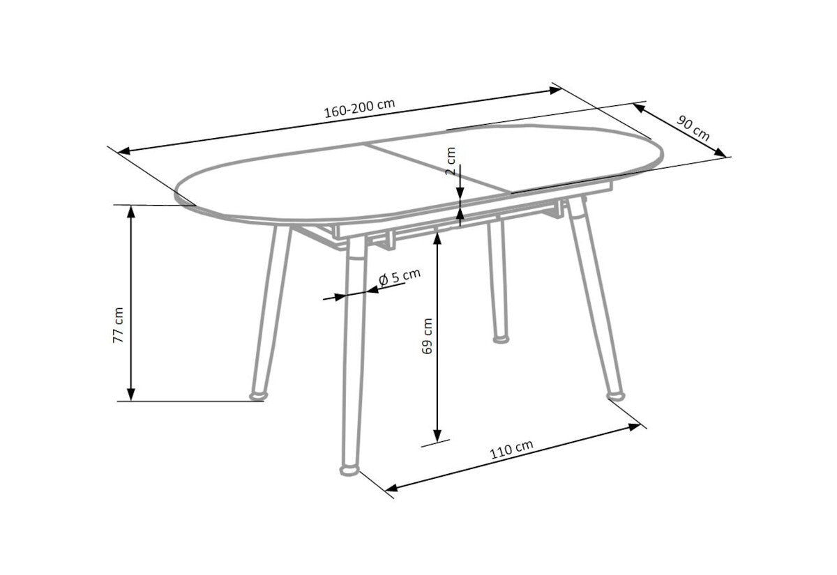 Rozkladací jedálenský stôl EMANUEL - ROZMEROVKA - 1