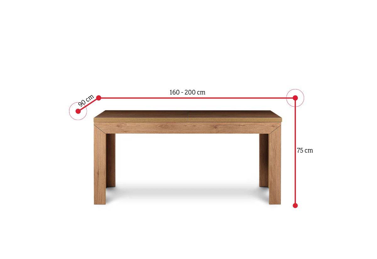 Rozkladací jedálenský stôl HONDA - ROZMEROVKA - 1