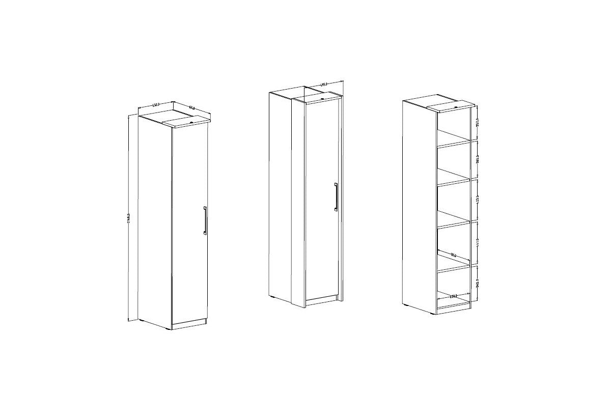 Šatníková skriňa MEGOLA 1D - ROZMEROVKA - 1