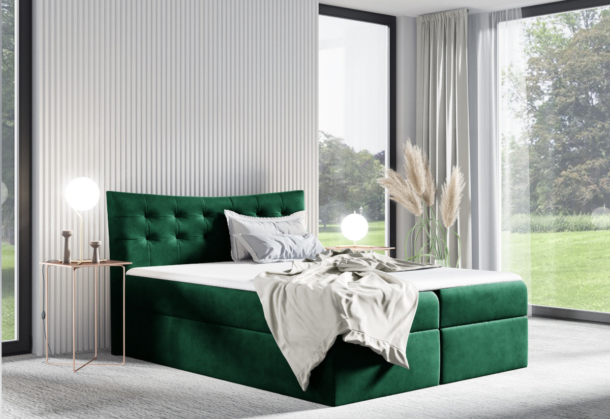 Čalúnená posteľ boxspring SALAMON + topper - ARANZ - 4