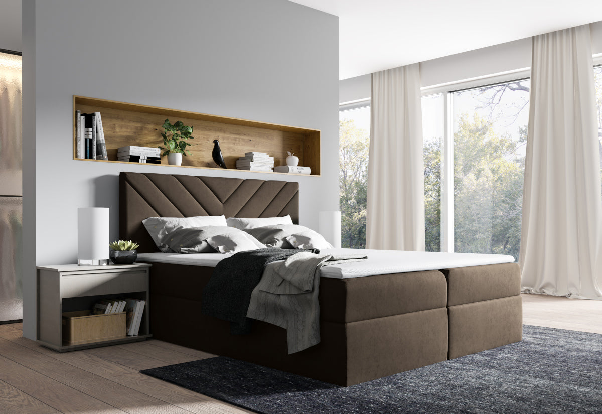 Čalúnená posteľ boxspring NUMBER 6 + topper - ARANZ - 2