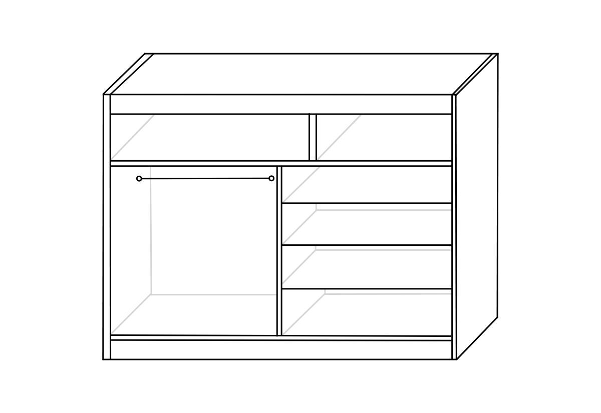 Šatníková skriňa LAMINO V - DETAIL - 1