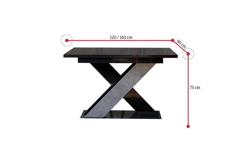 Rozkladací jedálenský stôl MAO - ROZMEROVKA - 2