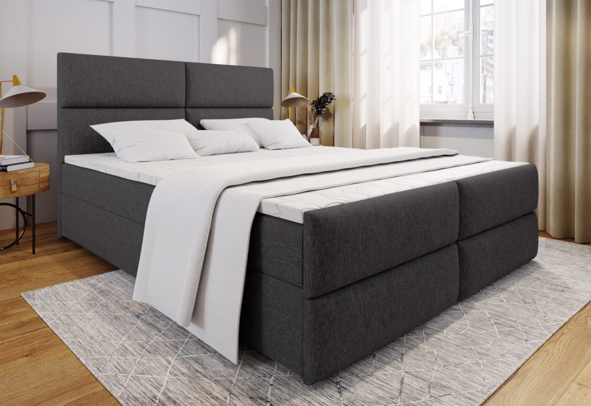 Čalúnená posteľ boxspring MILON + topper - ARANZ - 1