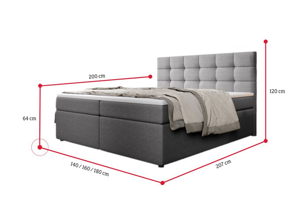 Čalúnená posteľ boxspring SALMA + vrchný matrac - ROZMEROVKA - 2