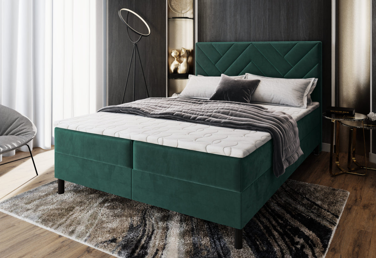 Čalúnená posteľ boxspring ROKOS + topper - ARANZ - 4