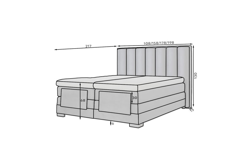 Čalúnená posteľ VERESO - ROZMEROVKA - 1