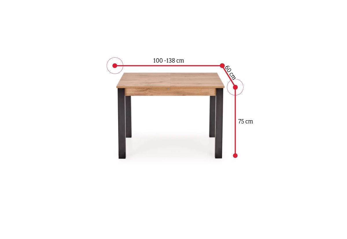 Rozkladací jedálenský stôl ELINA - ROZMEROVKA - 1