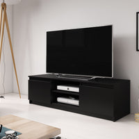 TV stolík BASTE, 120x35,5x38, čierny grafit + LED -  - 0