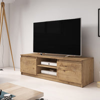 TV stolík BASTE, 120x35,5x38, gaštan + LED -  - 0