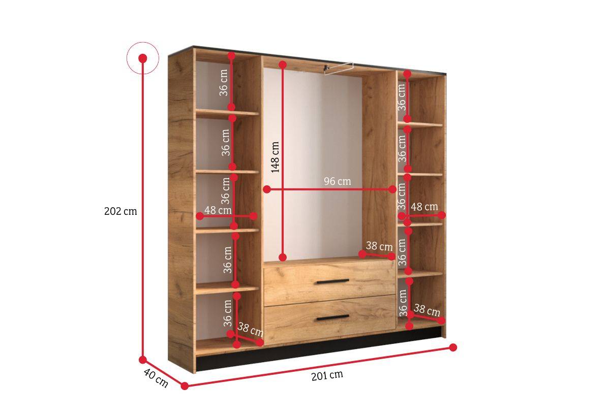 Šatníková skriňa WELA 3 - ROZMEROVKA - 3
