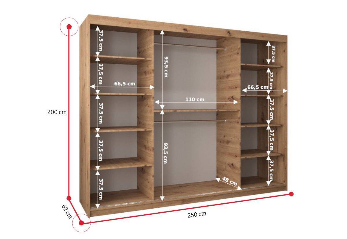 Šatníková skriňa MORI 3 - ROZMEROVKA - 6