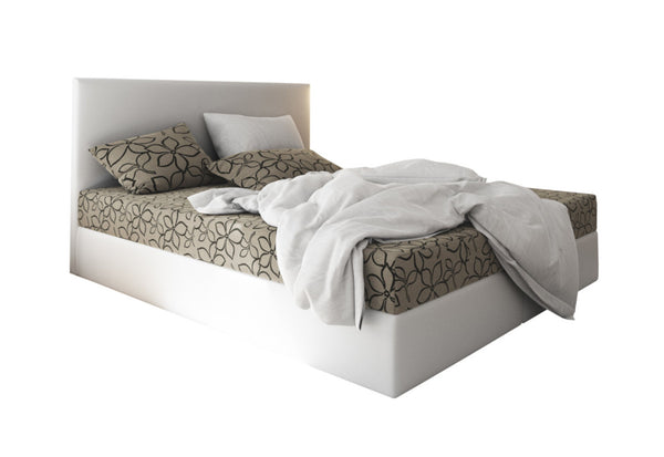 Čalúnená posteľ boxspring ELONA 2, 90x200, flowers 48/sioux biela, ľavá -  - 0