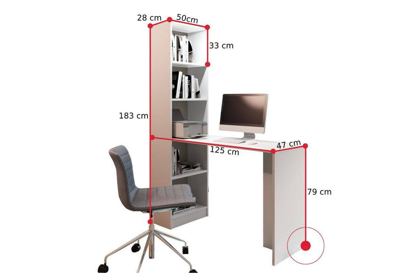 Písací stôl s regálom SEZON - ROZMEROVKA - 1