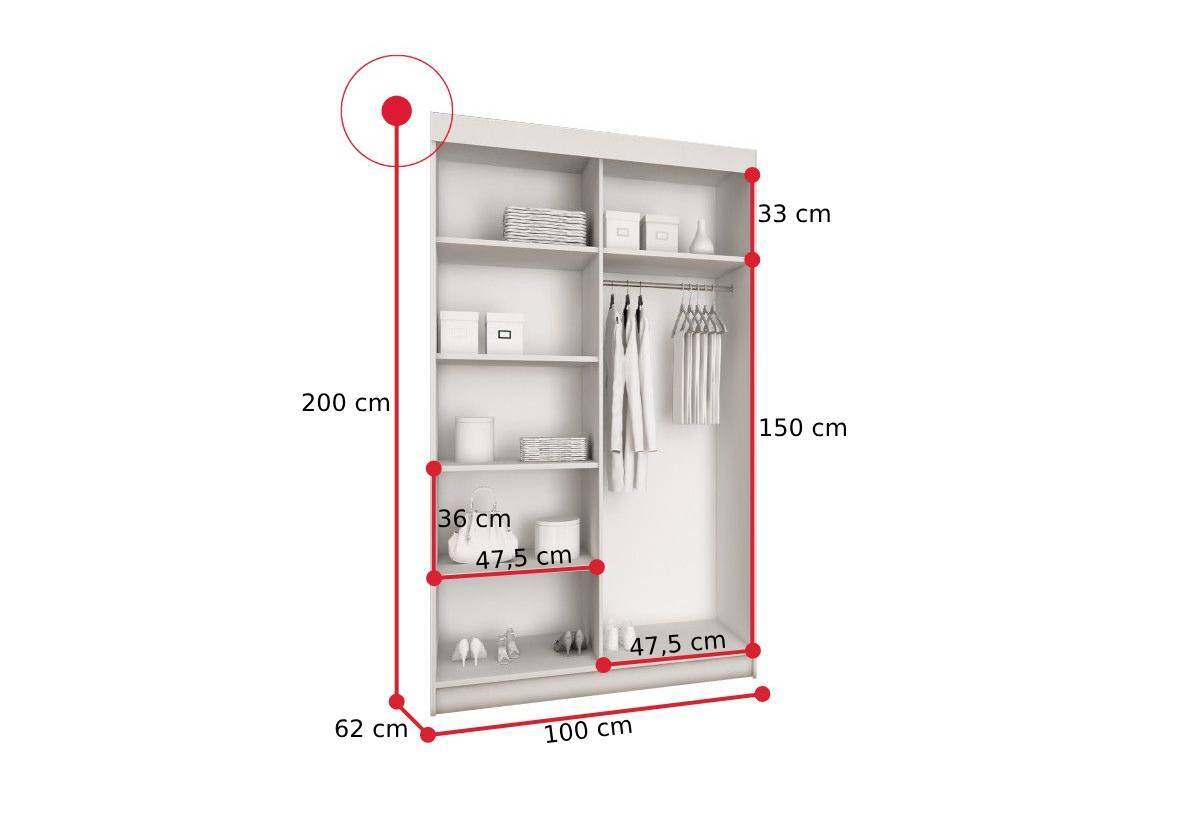 Šatníková skriňa TOPA - ROZMEROVKA - 1