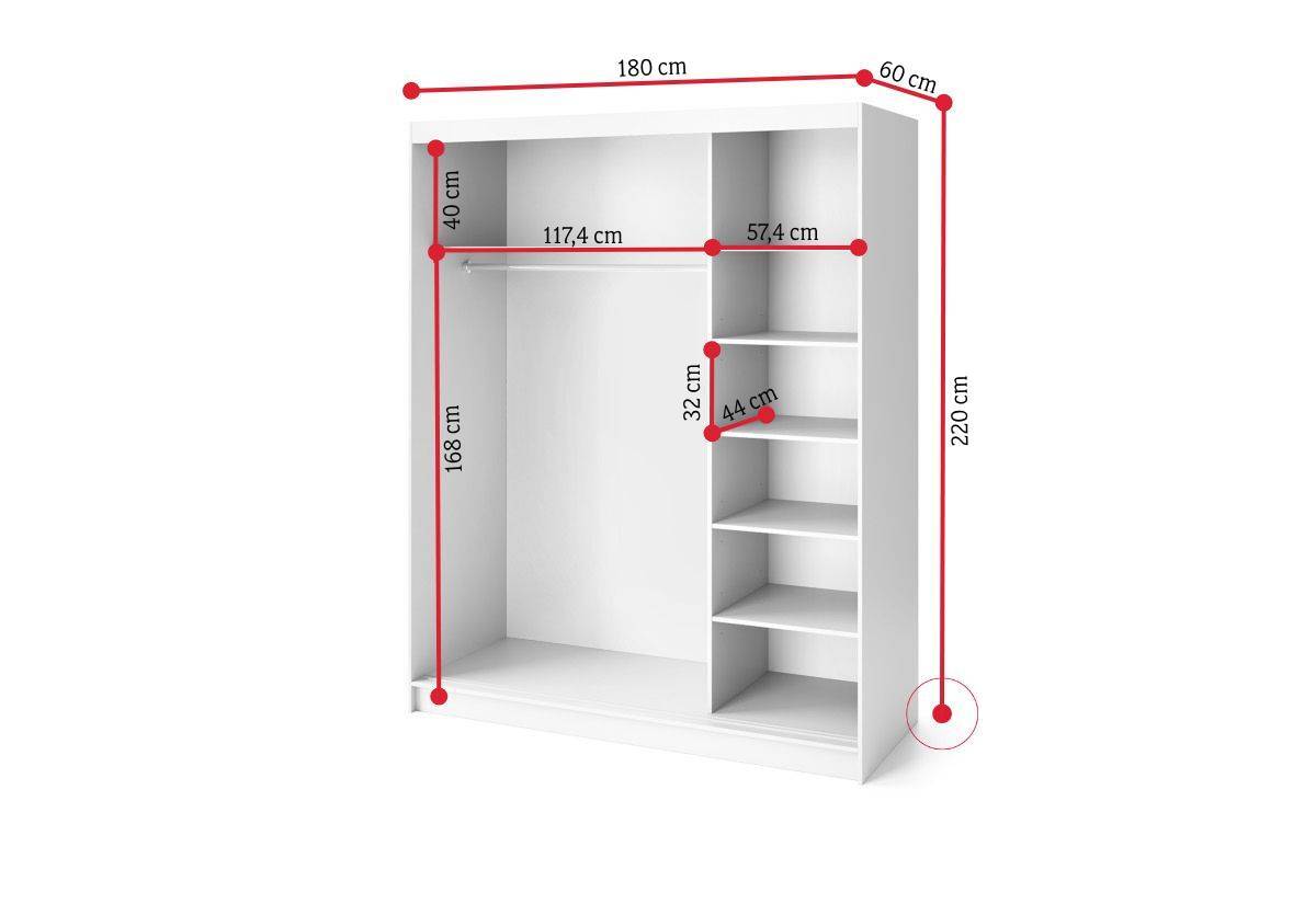 Posuvná šatníková skriňa BIAMO 3 - ROZMEROVKA - 1