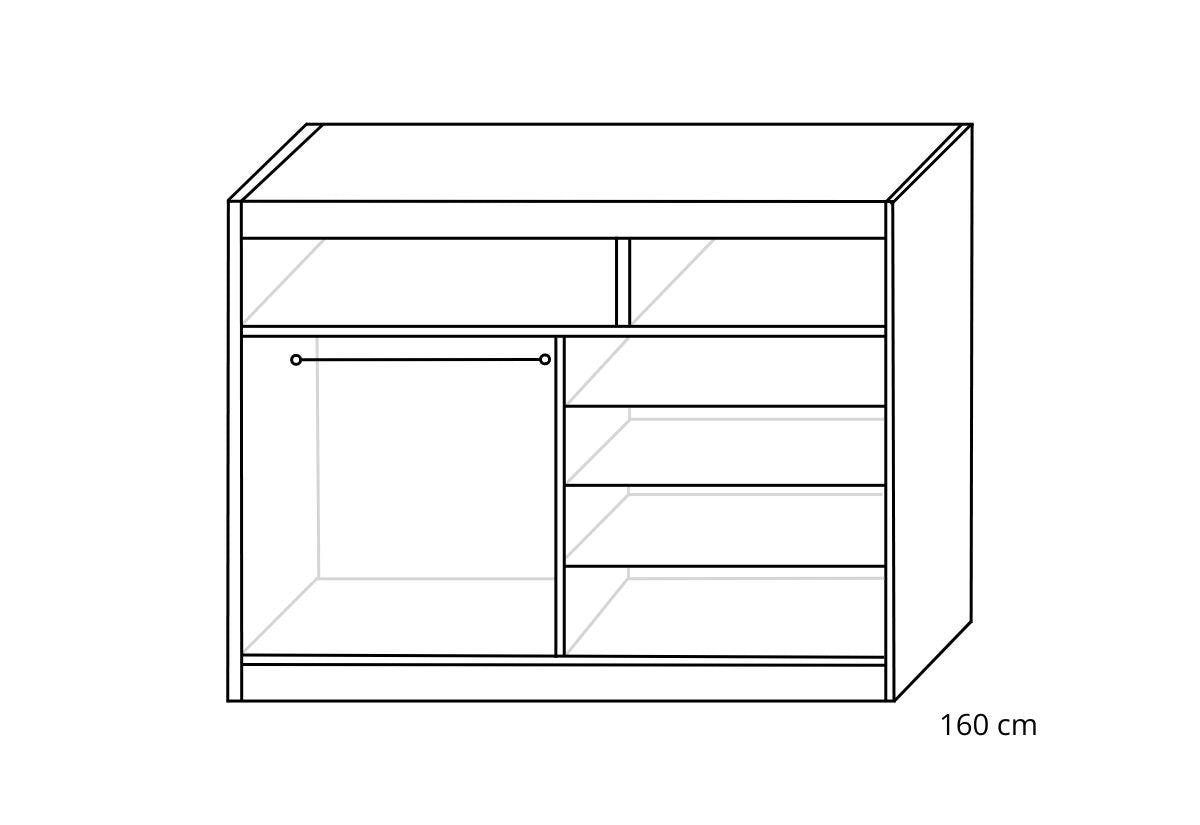 Posuvná šatníková skriňa GALAN - DETAIL - 2